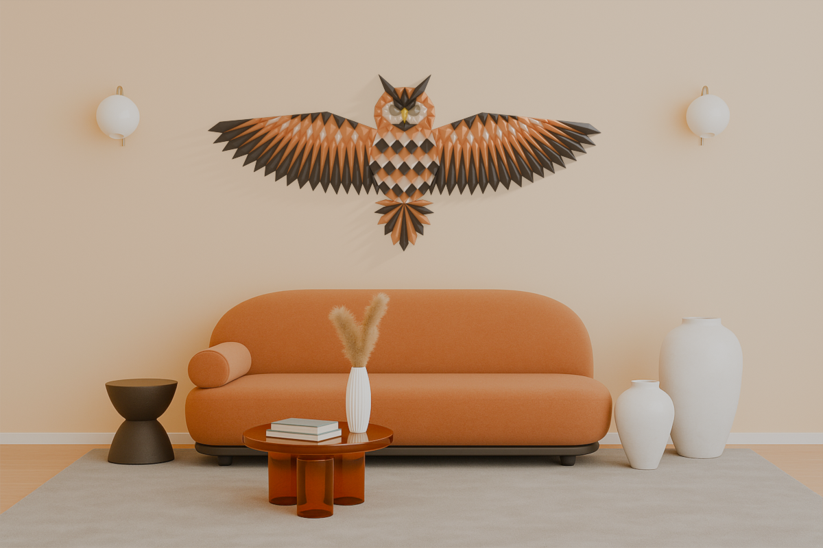 Geometric Owl Wall Art